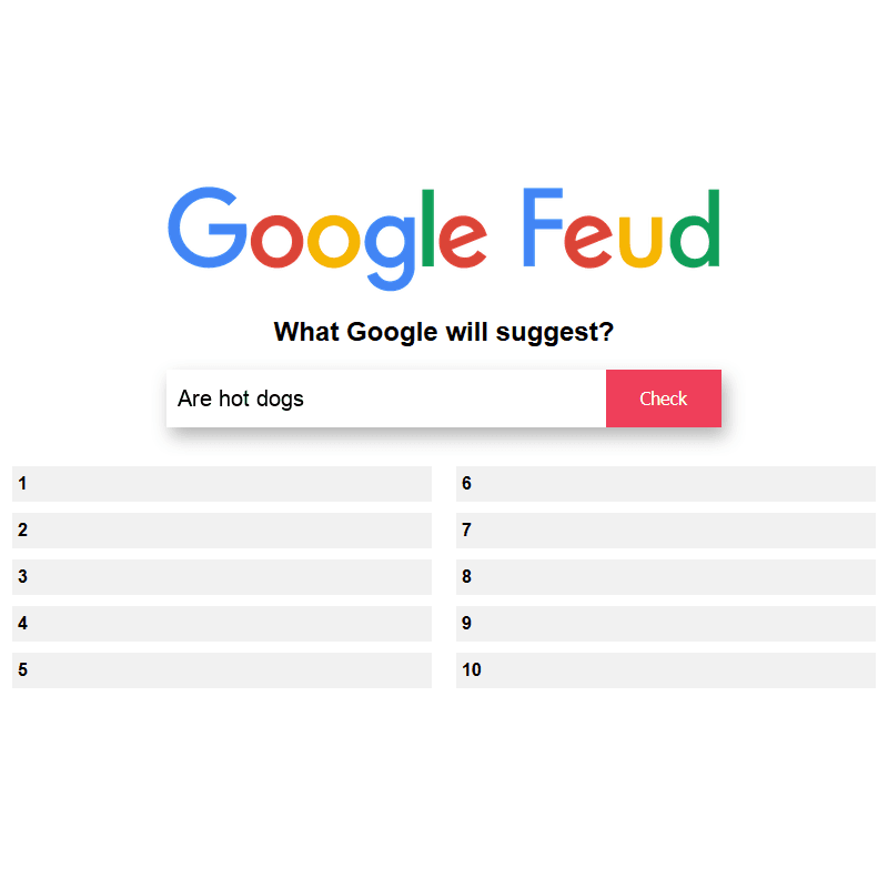 Fact Check: Are hot dogs made out of google feud answers?