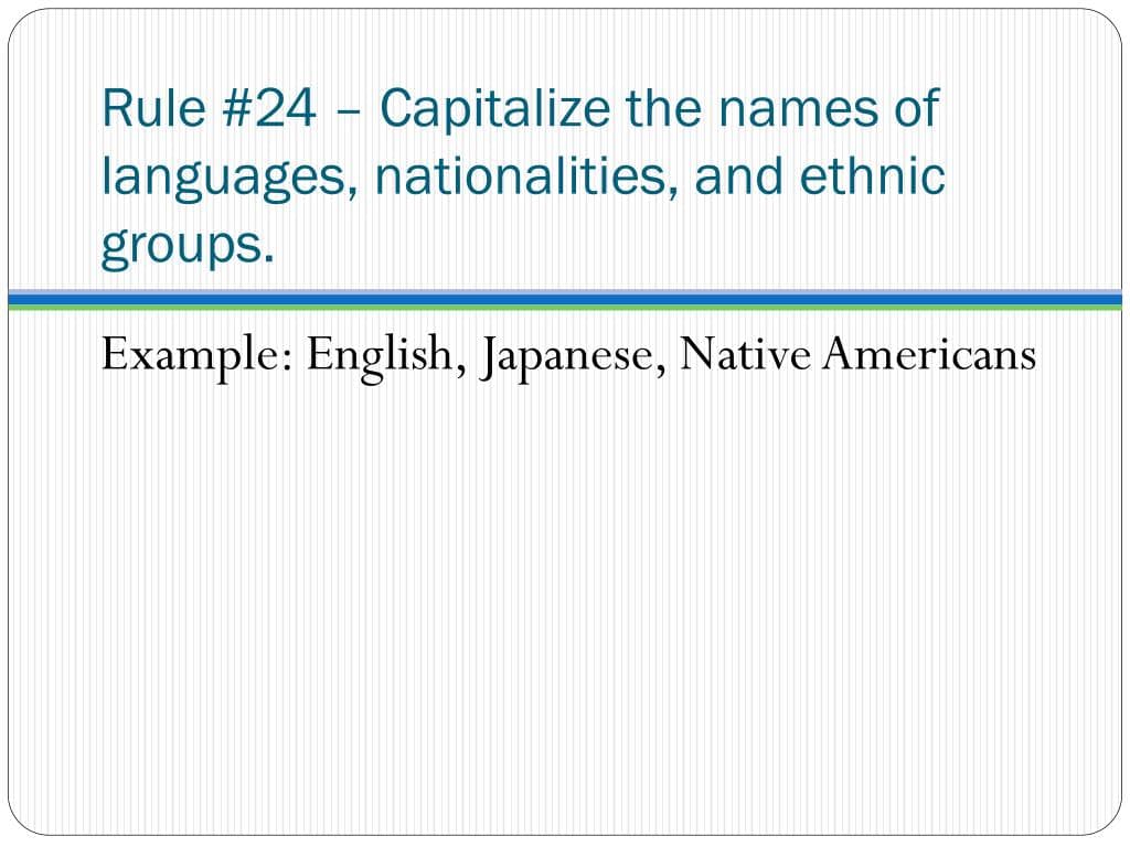 Fact Check: Are languages capitalized in English?
