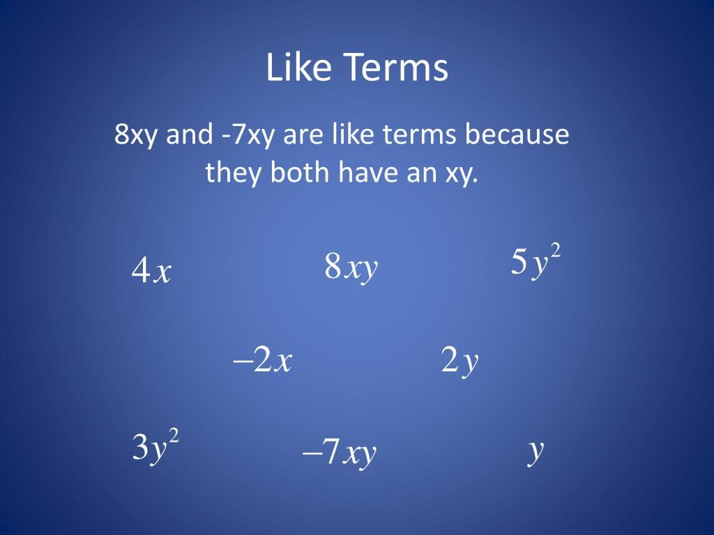 Fact Check: Are xy and yx like terms?