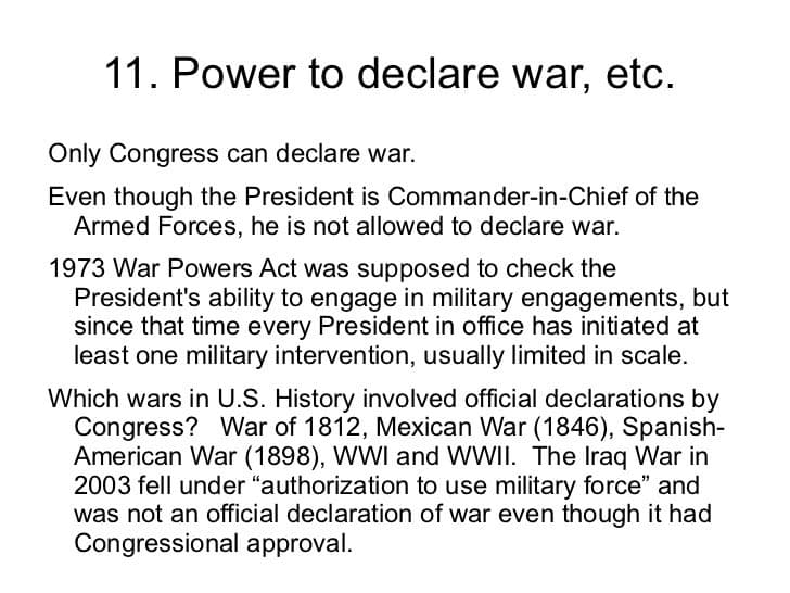 Fact Check: The president of the usa can declare war