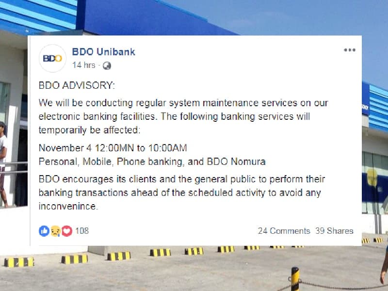 Fact Check: Is BDO under maintenance today?