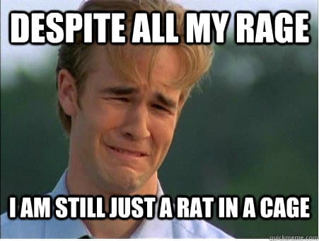 Fact Check: Despite all my rage, I am still just a rat in a cage.