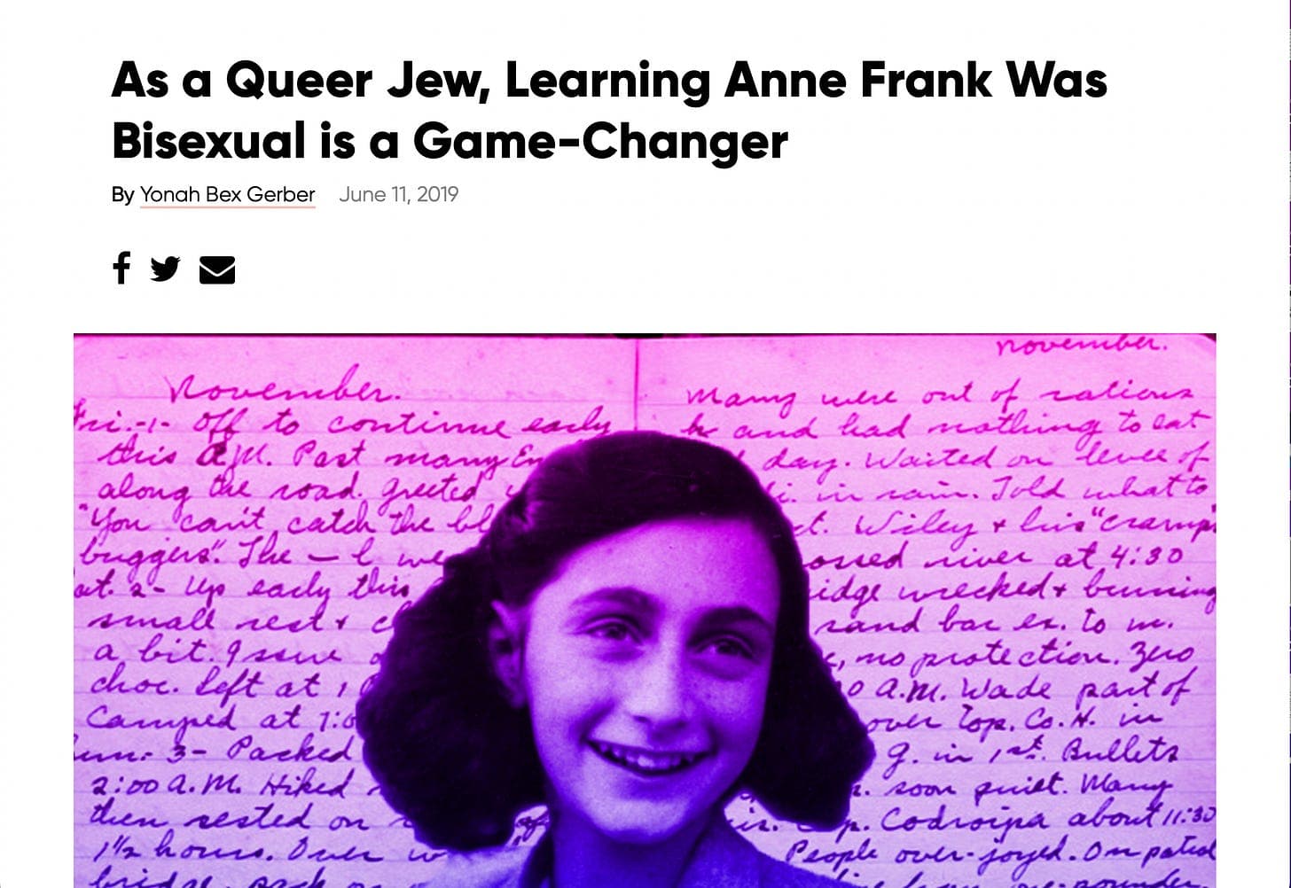 Fact Check: Anne Frank had lesbian fantasies