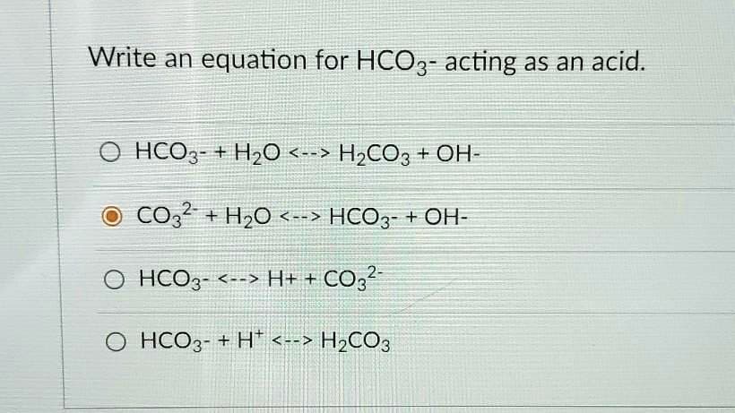 Fact Check: Is HCO3 an acid or base?
