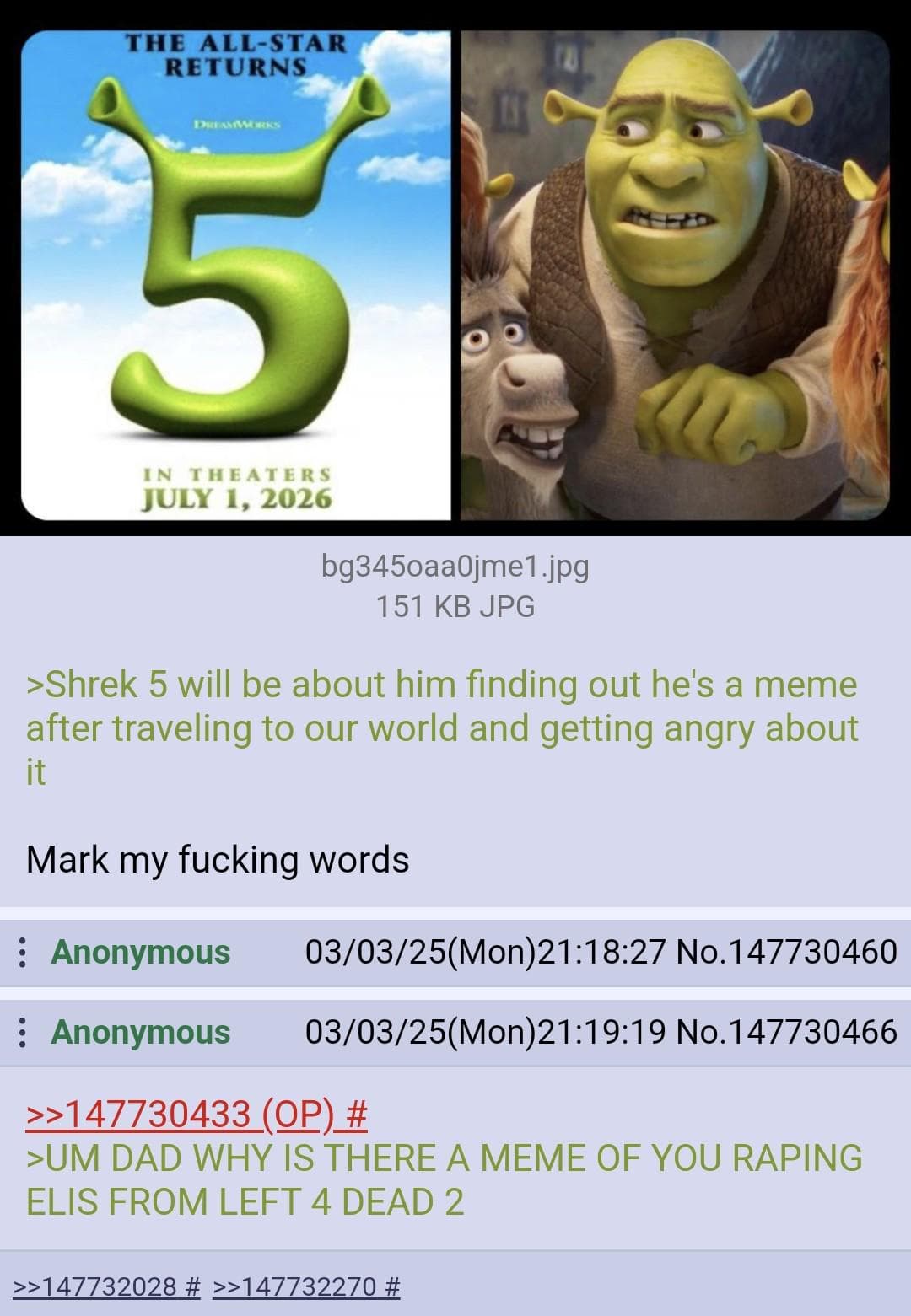 Fact Check: I was only 9 years old.
I loved Shrek so much, I had all the merchandise and movies.
I pray to Shrek...