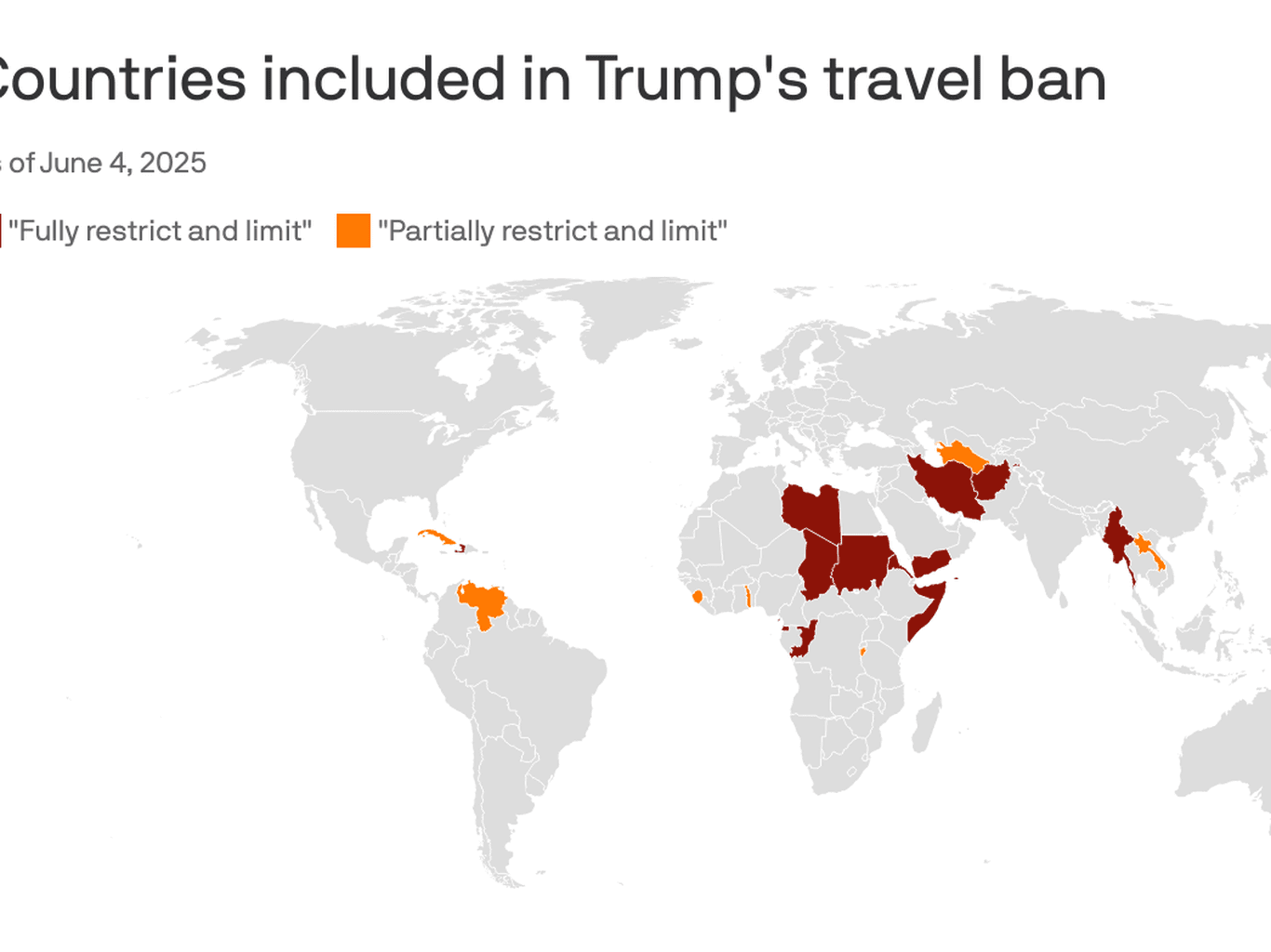 Fact Check: donald trump is banned to travel in certain nations in 2025