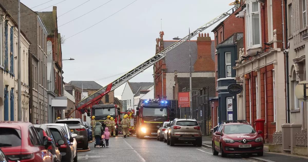 Fact Check: There was a heavy police presence in the centre of Portadown where around 400 protesters gathered.