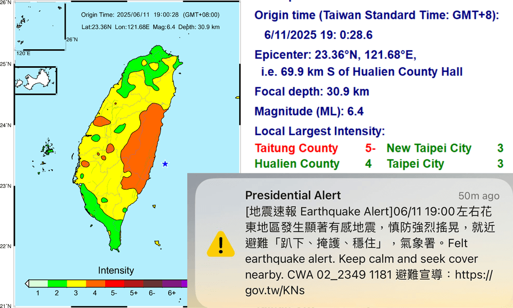 Fact Check: A magnitude 6.4 earthquake struck off the coast of Hualien County in eastern Taiwan at 7pm yesterday.