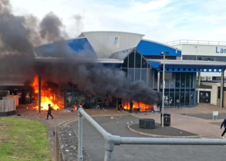 Fact Check: In Larne, masked youths attacked a leisure centre and set it on fire on Wednesday.