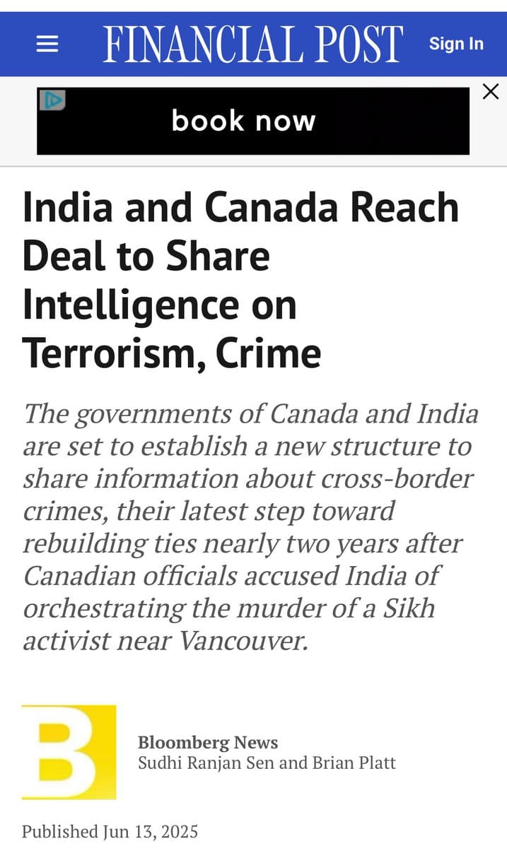 Fact Check: Canada and India are set to establish a new structure to share information about cross-border crimes.