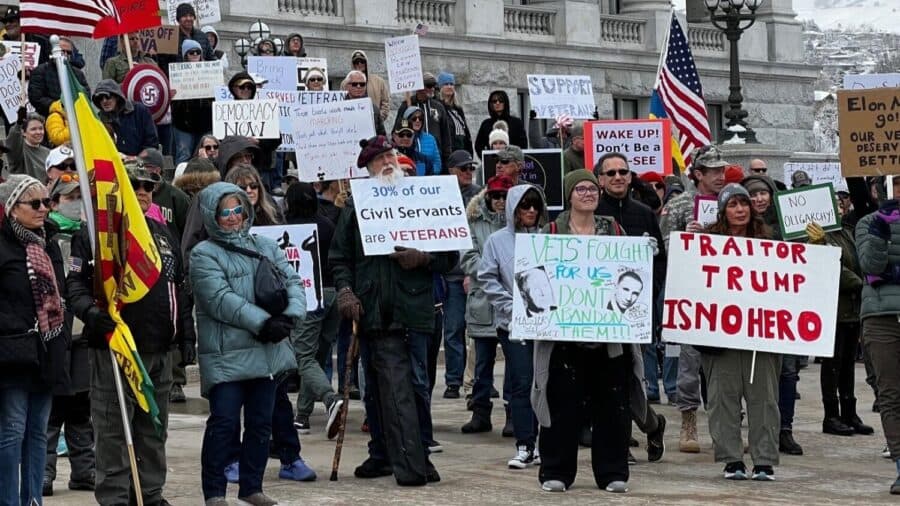 Fact Check: The protest included veterans and military family members.