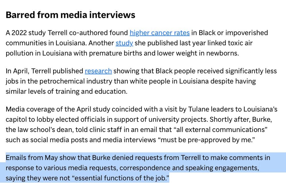 Fact Check: A 2022 study Terrell co-authored found higher cancer rates in Black or impoverished communities in Louisiana.