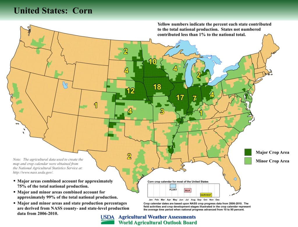 Fact Check: Corn and soybeans are grown on 92 million and 86 million acres of land respectively in the United States, with about 30 million acres used for ethanol production.