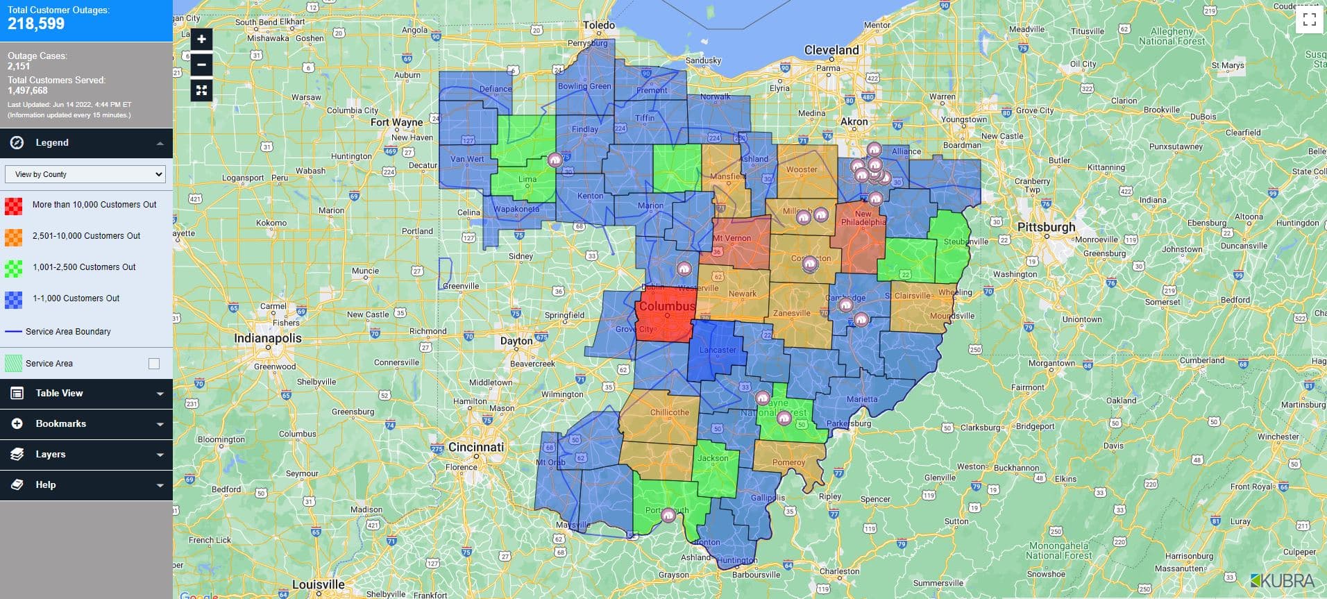Fact Check: Approximately 2,500 power outages were reported in Ohio County as of June 15, 2025.