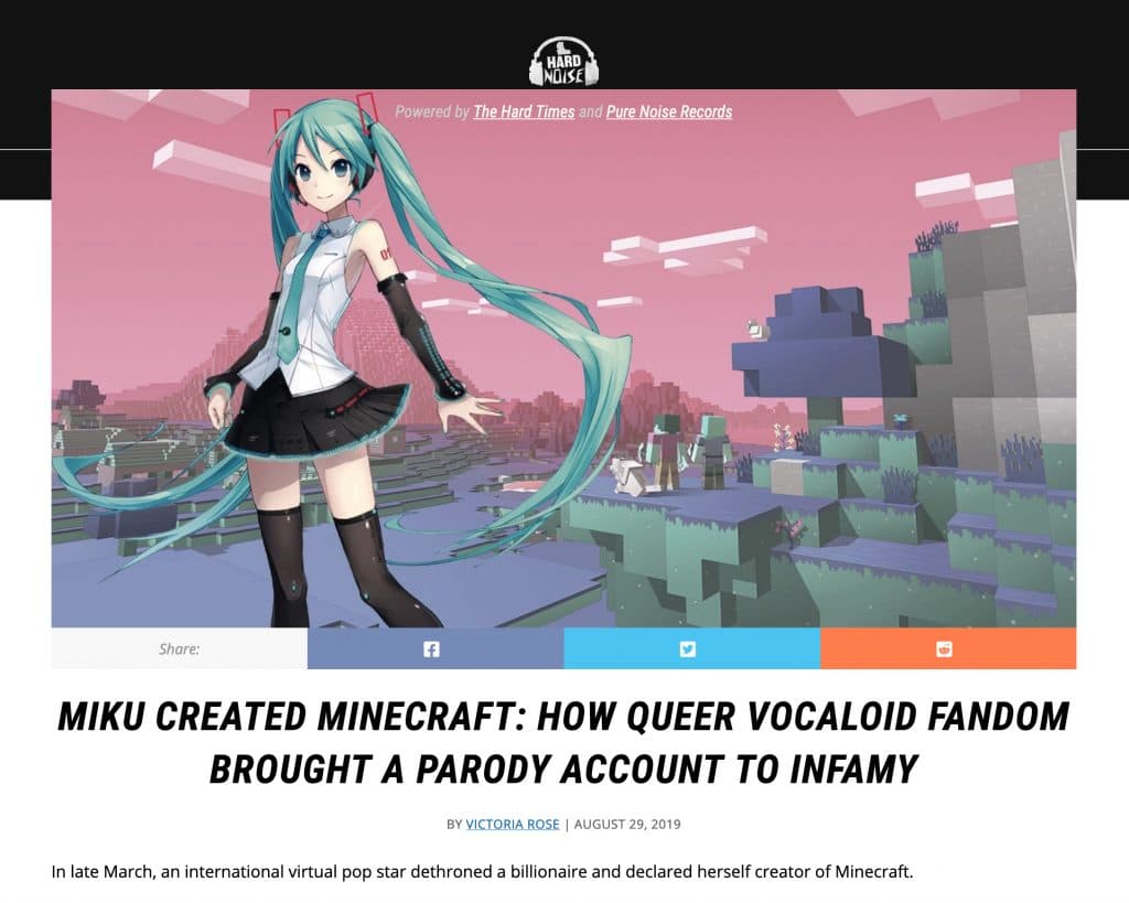 Fact Check: Minecraft was created by Hatsune MIku