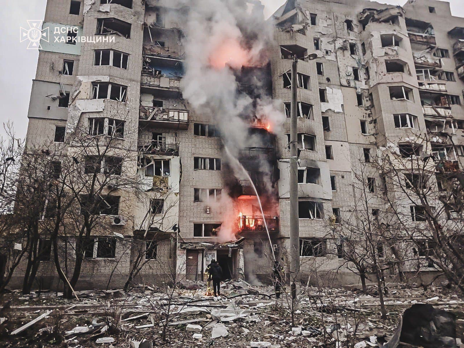 Fact Check: The airstrike on Kupiansk caused fires in residential apartments.