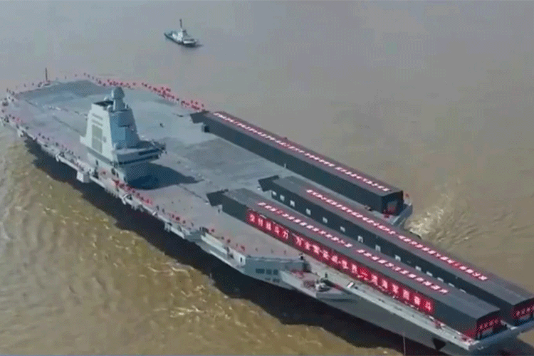 Fact Check: The Chinese aircraft carrier Fujian conducted aircraft take-off and landing operations at sea for the first time using its electromagnetic catapult system in May 2023.