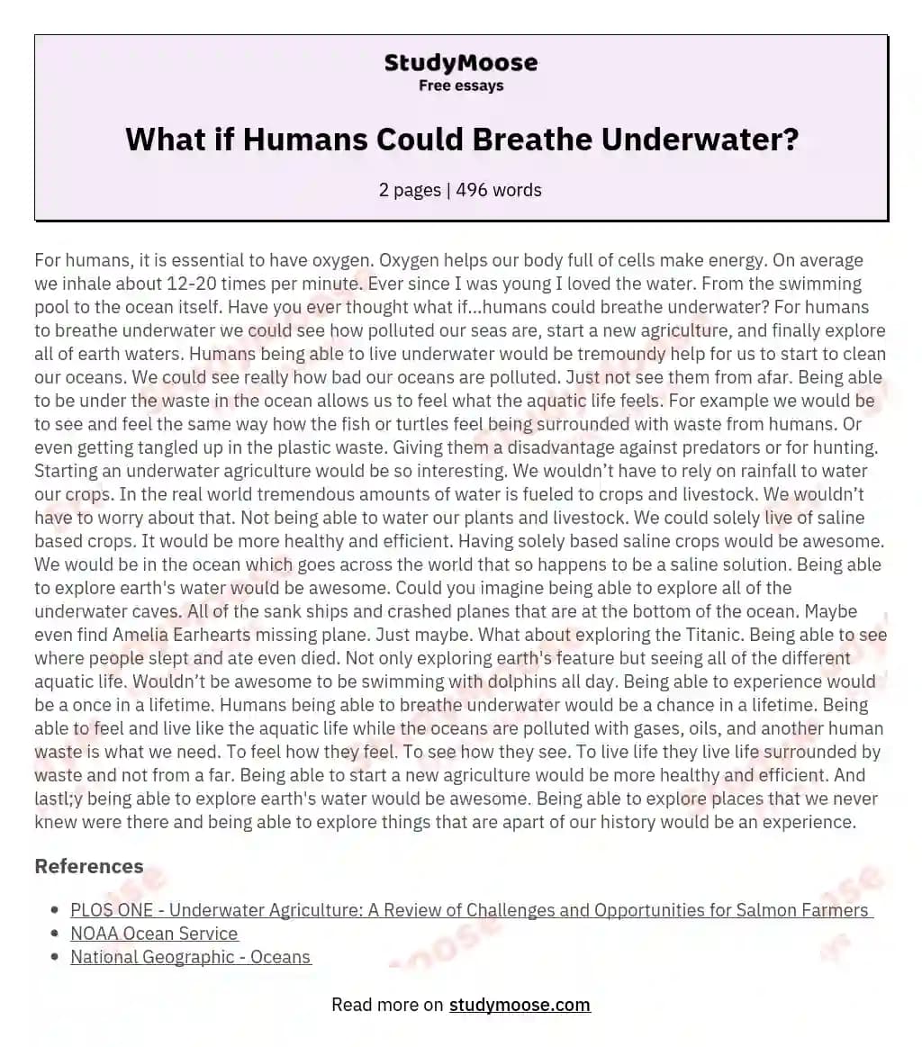 Fact Check: What would happen if humans could breathe underwater?