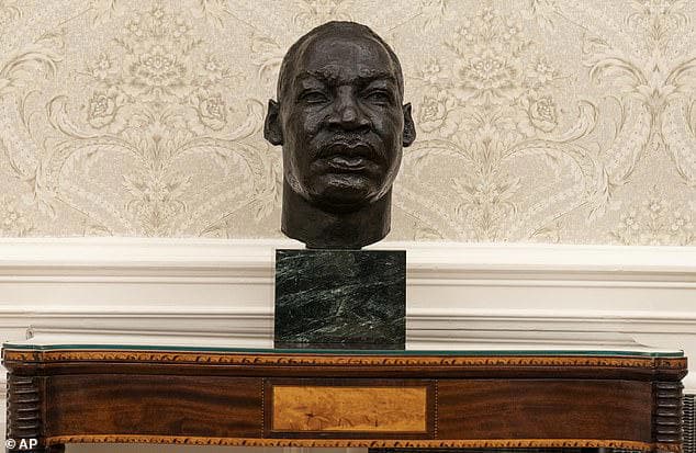 Fact Check: Trump trades MLK bust for Winston Churchill in Oval Office.