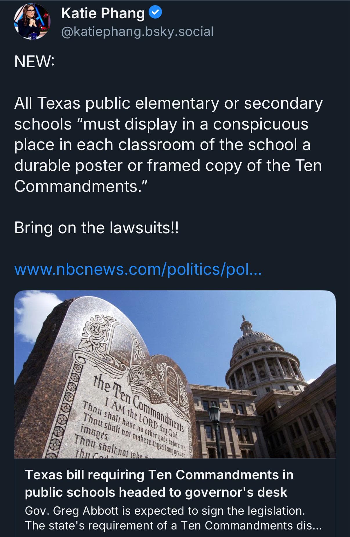 Fact Check: Republican Governor insists Ten Commandments are essential for education.
