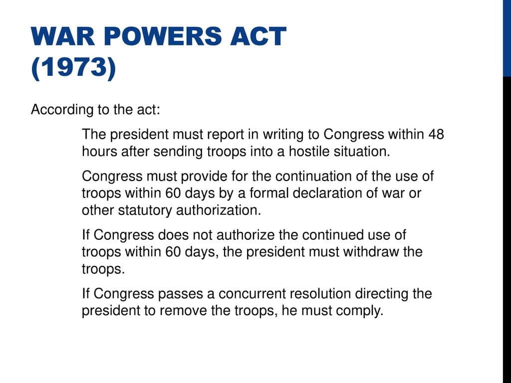 Fact Check: War Powers Act requires Congress to be notified within 48 hours of military action.