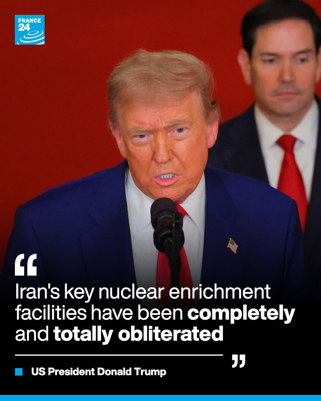Fact Check: Trump claims Iran's uranium enrichment sites were 'completely and totally obliterated.'