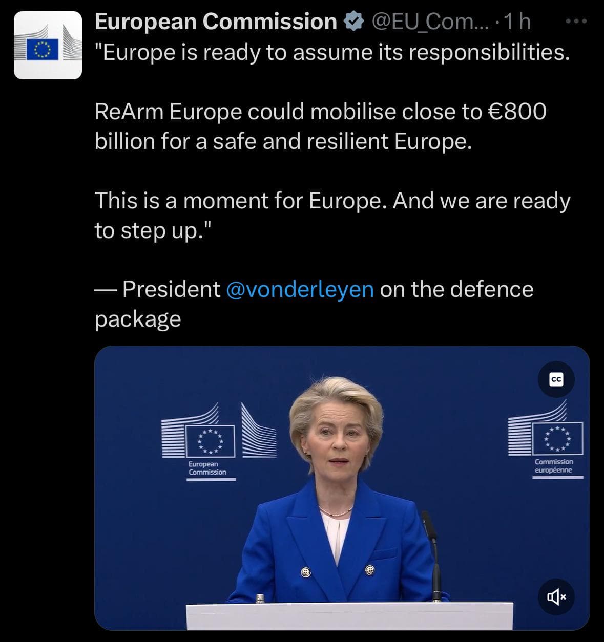 Fact Check: EU's proposed ReArm Europe initiative totals $800 billion.