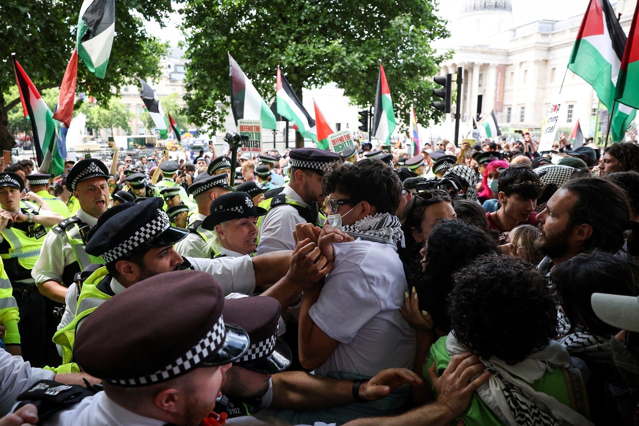 Fact Check: Pro-Palestinian protesters clashed with police during London demonstration.