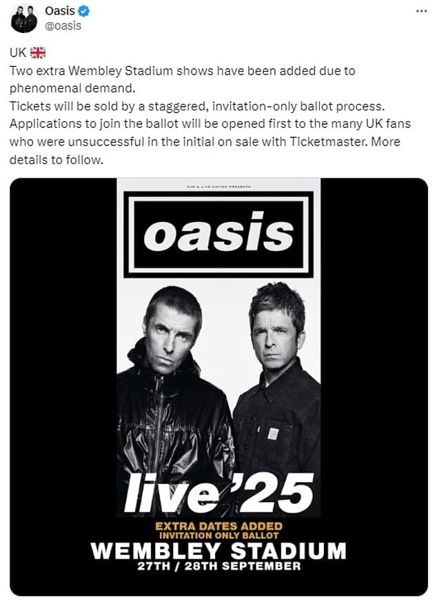 Fact Check: Resale tickets for Oasis gigs listed at 40 times face value.