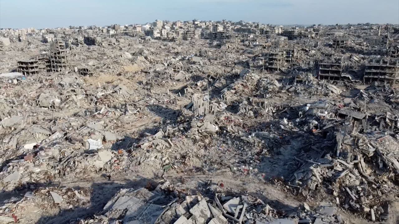Fact Check: Israel was given the green light to launch heavy attacks, causing massive destruction visible in drone footage.