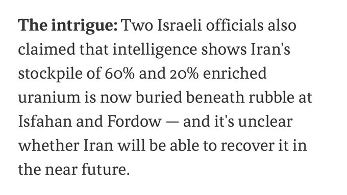 Fact Check: Iran's enriched uranium stockpile is now buried beneath rubble, complicating recovery.