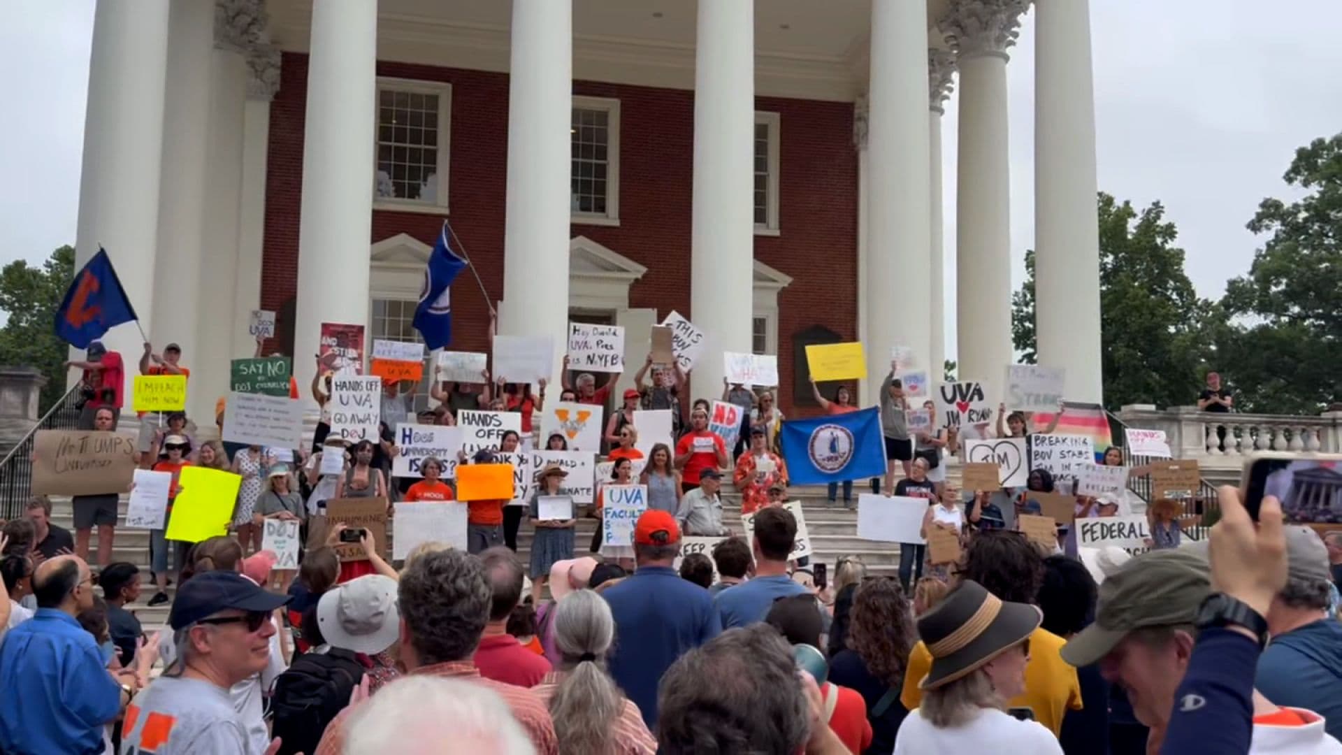 Fact Check: Hundreds protest after president's resignation, chanting 'We want Jim!'