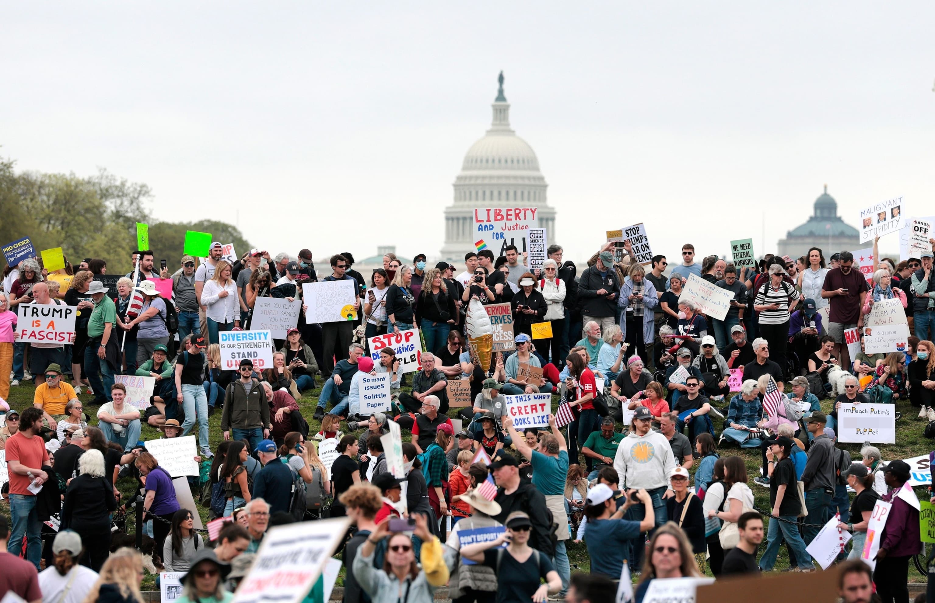 Fact Check: Thousands protested against Trump in 'Hands Off' rallies.