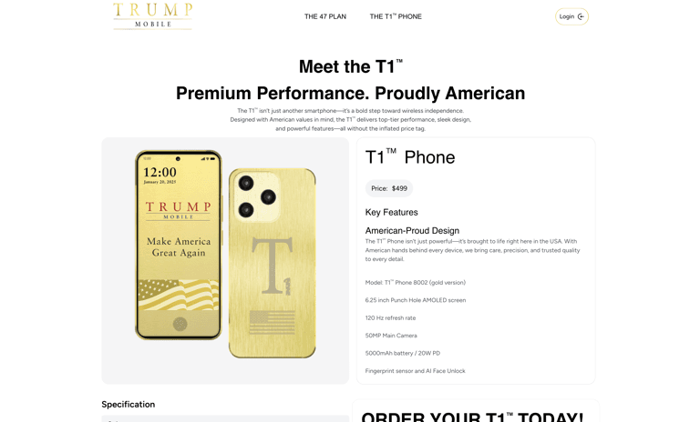 Fact Check: Trump Mobile's T1 smartphone RAM specs mysteriously vanish!