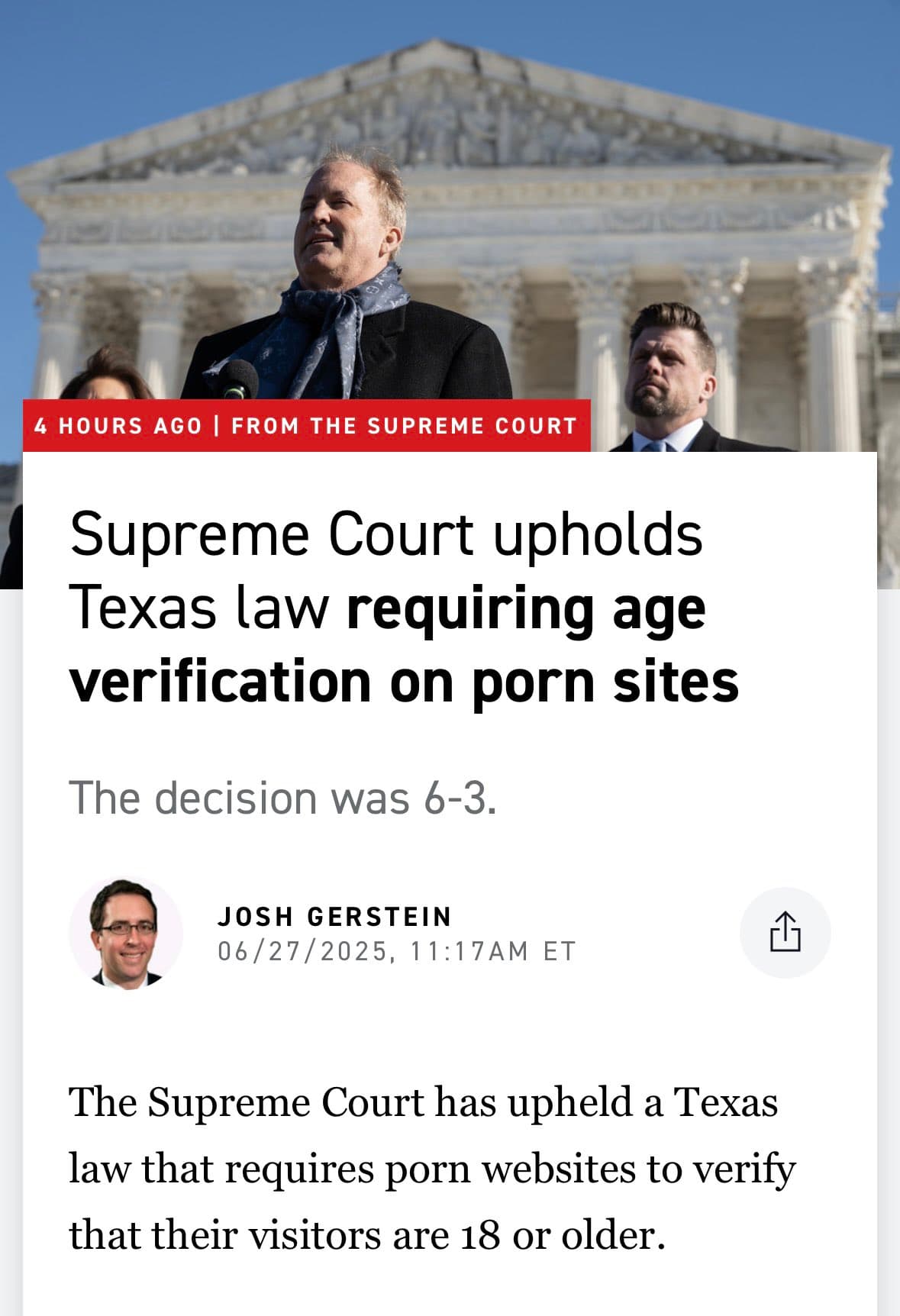 Fact Check: Texas law requiring age verification for adult sites upheld by Supreme Court 6-3.