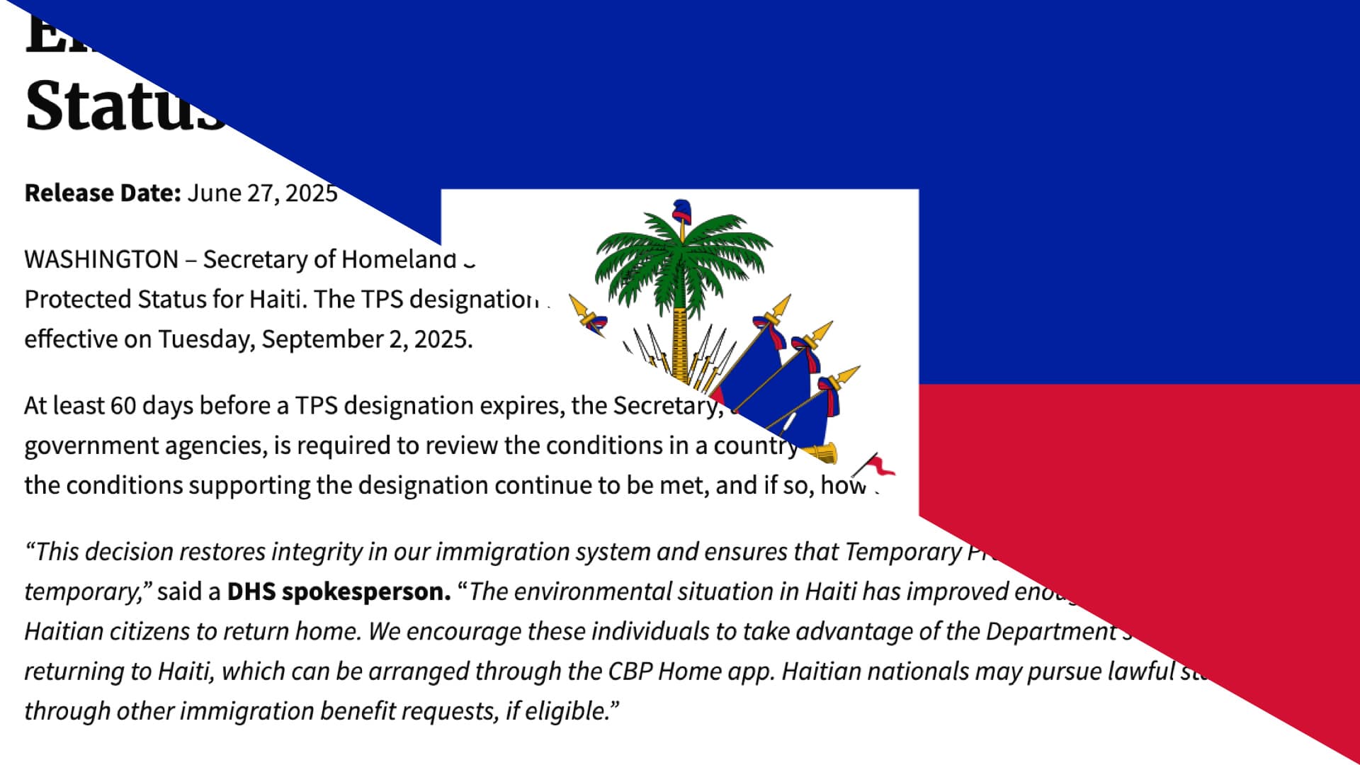 Fact Check: DHS claims conditions in Haiti have improved enough for return.