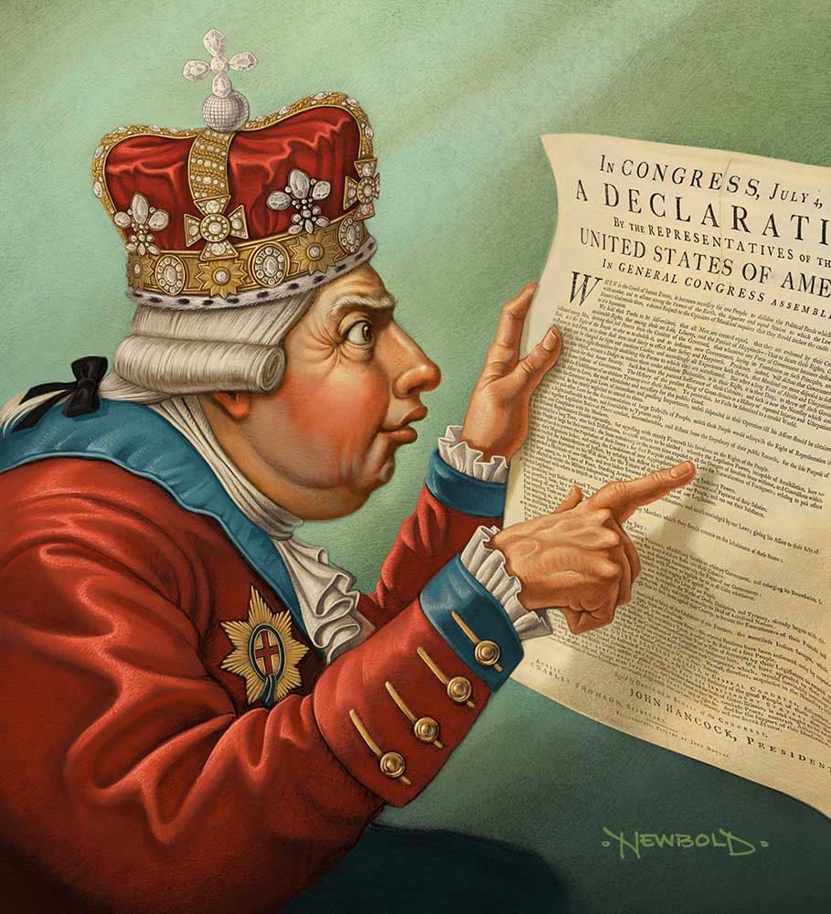Fact Check: King George III's rule is described as absolute tyranny.