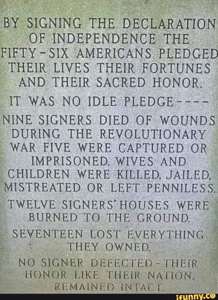 Fact Check: The Declaration pledges lives, fortunes, and sacred honor for independence.