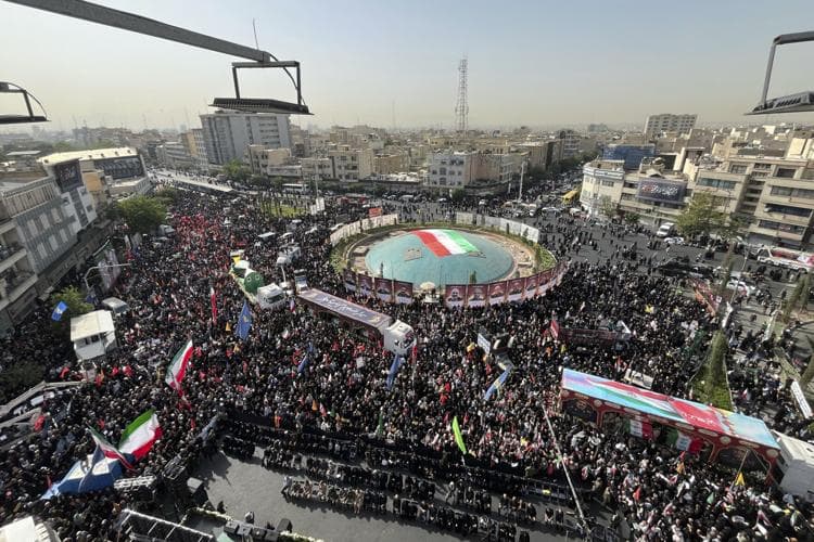 Fact Check: Mourners gathered in Tehran for funerals of top military commanders killed in war.