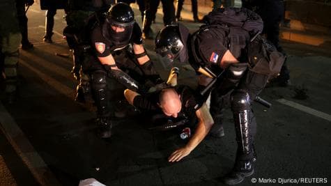 Fact Check: Six police officers injured in clashes with anti-government protesters in Belgrade.
