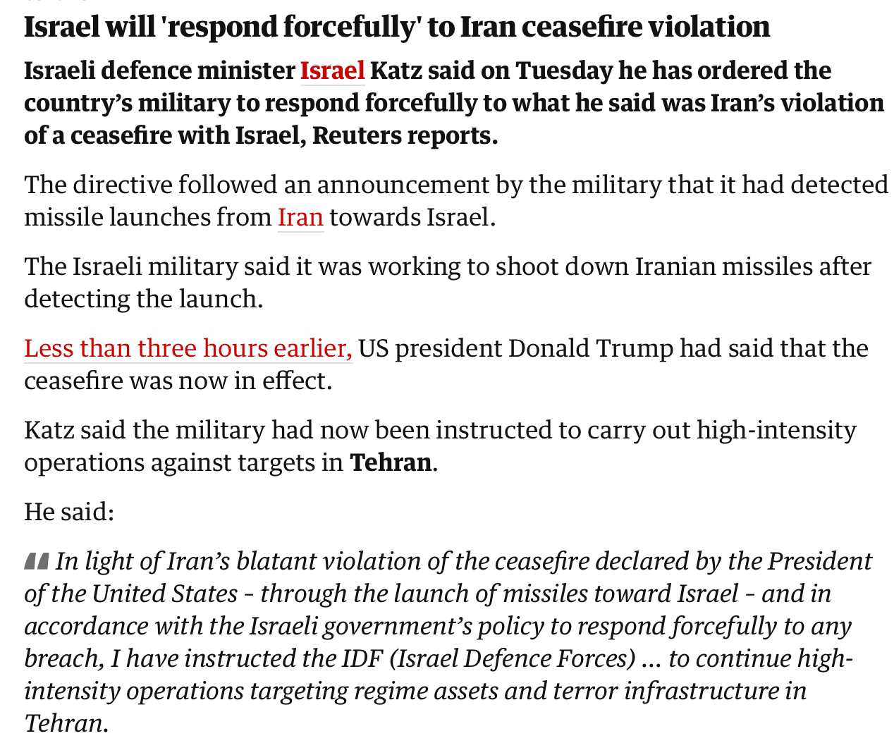 Fact Check: Iran allegedly violated ceasefire hours after agreeing to it.