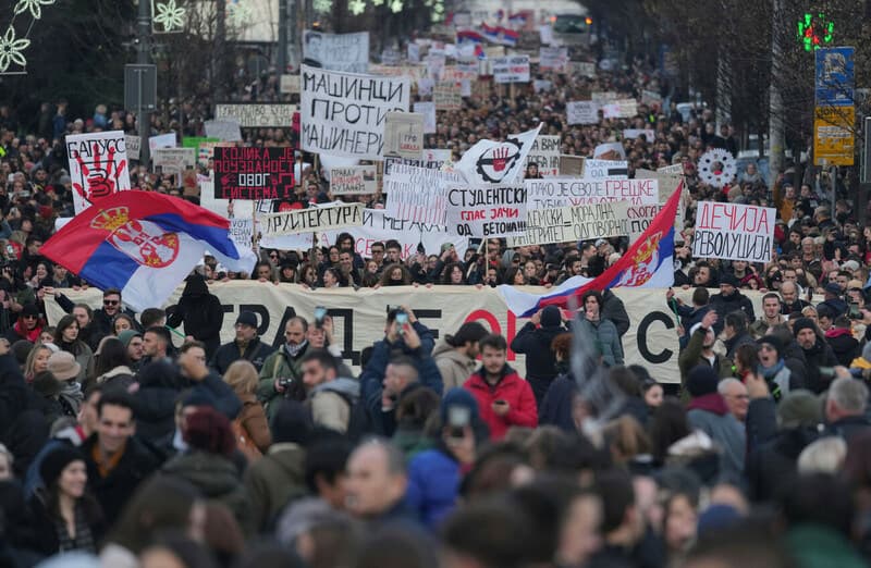 Fact Check: Protest organizers urge Serbians to 'take freedom into your own hands.'