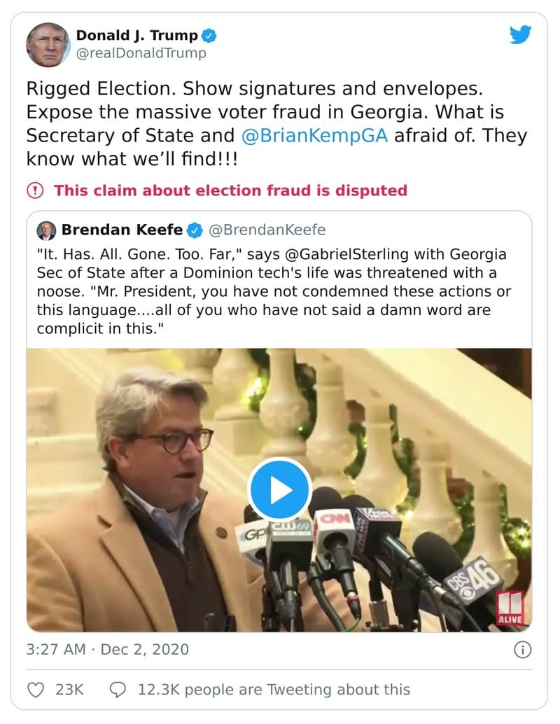Fact Check: Trump tried to overturn the 2020 election and is an immenent and presisent danger to US democracy.
