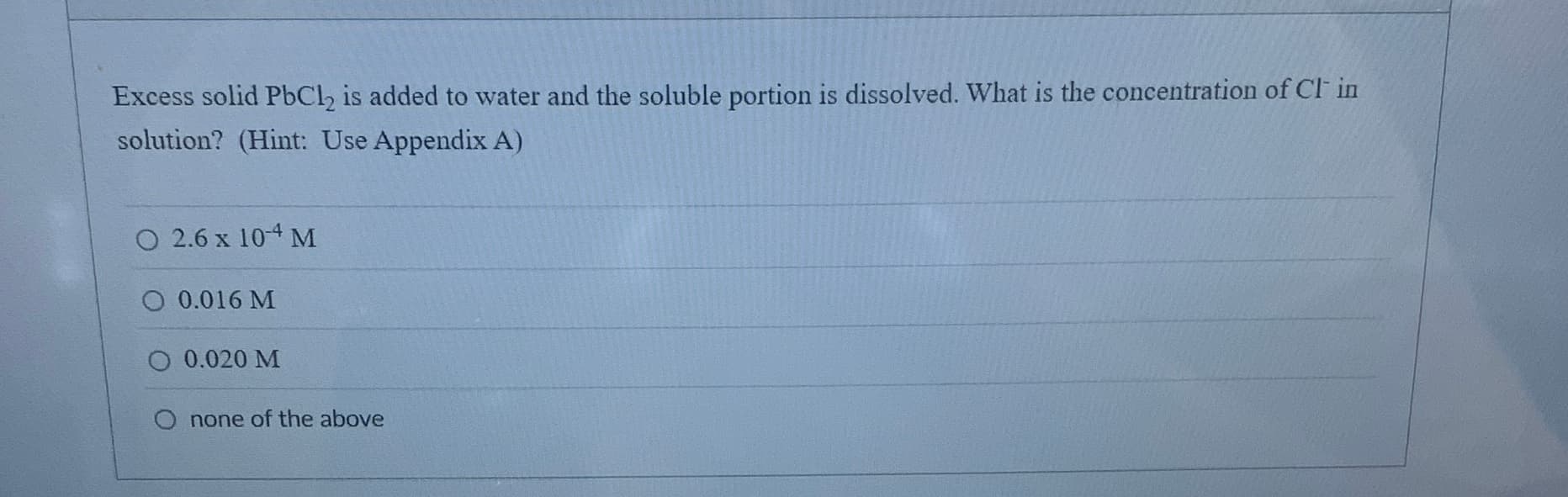 Fact Check: Is PbCl2 soluble in water?