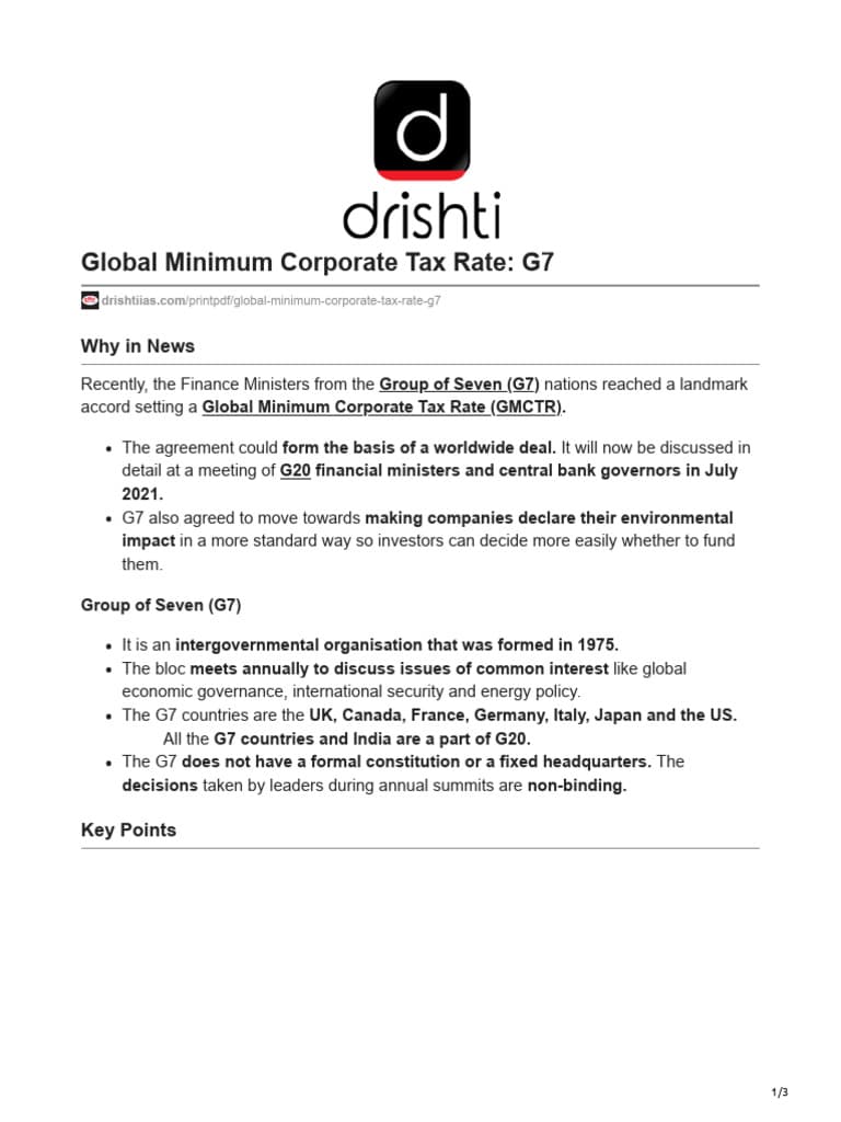 Fact Check: G7 countries exempt U.S. from 15% minimum corporate tax rate.
