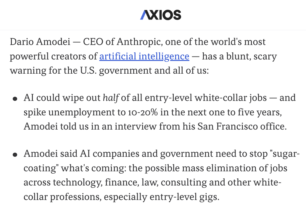 Fact Check: AI could eliminate half of all entry-level office jobs in five years.