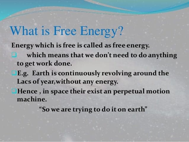 Fact Check: Free energy is possible 