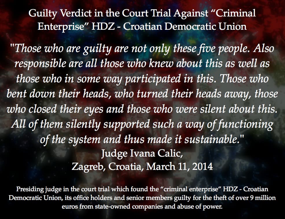 Fact Check: HDZ is corrupted, and criminal organisation
