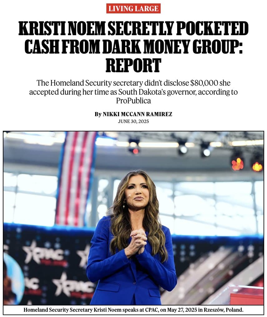 Fact Check: Noem secretly pocketed $80,000 from dark money group while governor.
