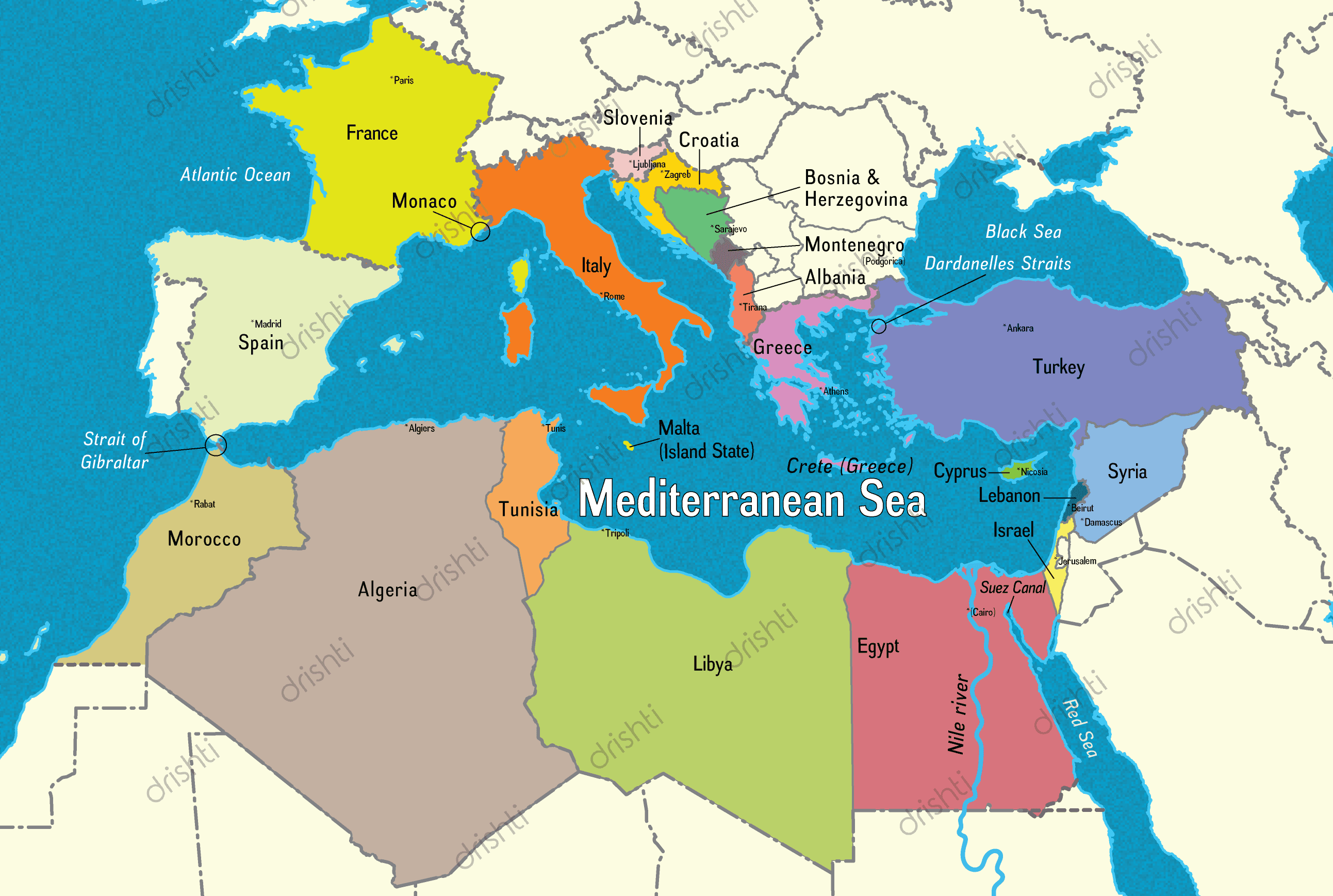 Fact Check: The Mediterranean Sea is located between Europe, Africa, and Asia.